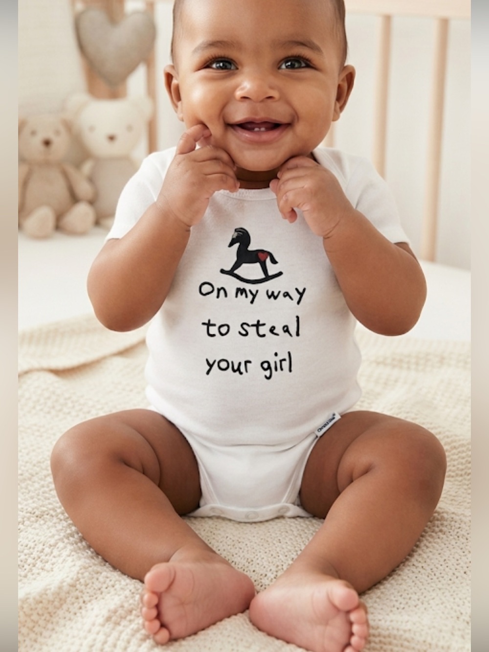 ON my way to steal your girl Gerber one piece size 3-6 M new without tag
